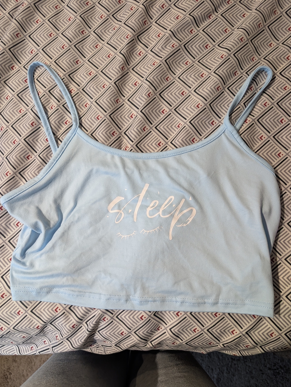 Blue Strappy Crop Top